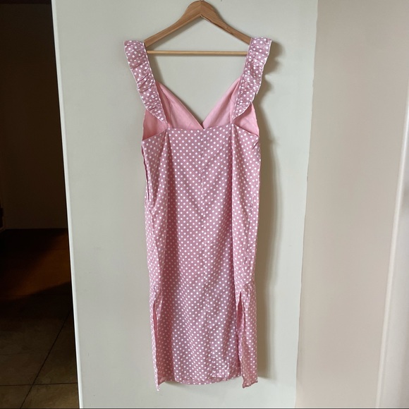 English Factory, PINK POLKA DOT MIDI DRESS, Large - Picture 2 of 15